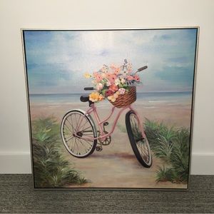 Hand Painted Bike Flower Wall Art